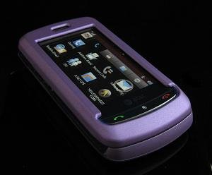 Hard Plastic Full View Rubber Feel Cover Case for LG Xenon GR500 (AT&T) - Baby Purple