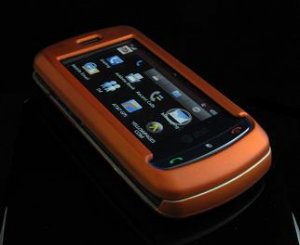 Hard Plastic Full View Rubber Feel Cover Case for LG Xenon GR500 (AT&T) - Orange