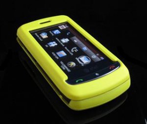 Hard Plastic Full View Rubber Feel Cover Case for LG Xenon GR500 (AT&T) - Yellow