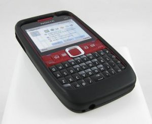 Soft Rubber Silicone Skin Cover Case for Nokia E63 - Black