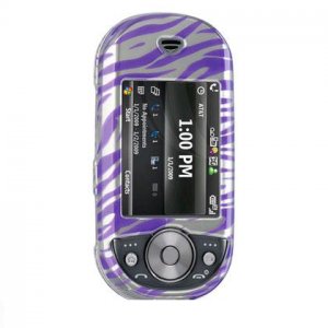 Hard Plastic Design Cover Case for Pantech Matrix Pro C820 - Purple / Silver Zebra