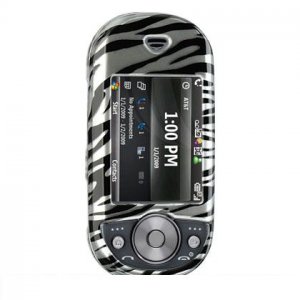 Hard Plastic Design Cover Case for Pantech Matrix Pro C820 - Black / Silver Zebra