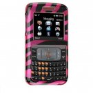 Hard Plastic Design Cover Case for Samsung Magnet A257 (AT&T) - Plum / Black Zebra