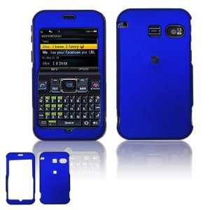 Hard Plastic Rubber Feel Cover Case for Sanyo 2700 - Dark Blue