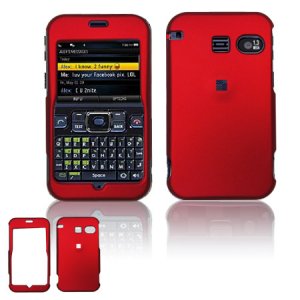 Hard Plastic Rubber Feel Cover Case for Sanyo 2700 - Dark Red