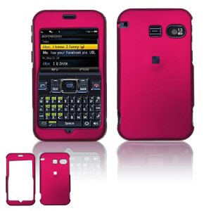 Hard Plastic Rubber Feel Cover Case for Sanyo 2700 - Rose Pink