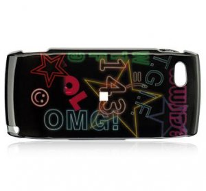 Hard Plastic Design Cover Case for Sidekick LX 2009 - Black Style 1
