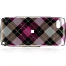 Hard Plastic Design Cover Case for Sidekick LX 2009 - Diagonal Hot Pink Check
