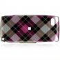Hard Plastic Design Cover Case for Sidekick LX 2009 - Diagonal Hot Pink Check