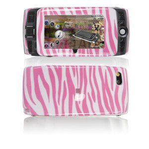 Hard Plastic Design Cover Case for Sidekick LX 2009 - Pink / White Zebra