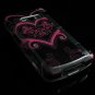 Hard Plastic Design Cover Case for LG enV3 VX9200 (Verizon) - Black / Pink Heart