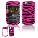 Hard Plastic Design Cover Case for BlackBerry Tour 9600/9630 - Black / Hot Pink Polka Dots