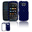 Hard Plastic Design Cover Case for Samsung Impression A877 (AT&T) - Black / Blue Polka Dots