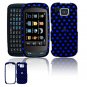 Hard Plastic Design Cover Case for Samsung Impression A877 (AT&T) - Black / Blue Polka Dots