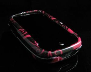 Hard Plastic Design Shield Cover Case for Palm Pre - Black / Pink Flake