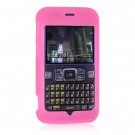Soft Rubber Silicone Skin Cover Case for Sanyo 2700 - Hot Pink