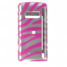 Hard Plastic Design Cover Case for LG enV Touch VX11000 (Verizon) - Hot Pink / Silver Zebra
