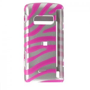 Hard Plastic Design Cover Case for LG enV Touch VX11000 (Verizon) - Hot Pink / Silver Zebra