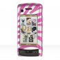 Hard Plastic Design Cover Case for LG enV Touch VX11000 (Verizon) - Hot Pink / Silver Zebra