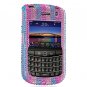 Hard Plastic Bling Design Cover Case for BlackBerry Tour 9600/9630 - Diamond Flower