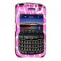 Hard Plastic Design Cover Case for BlackBerry Tour 9600/9630 - Hot Pink Giraffe