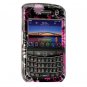 Hard Plastic Design Cover Case for BlackBerry Tour 9600/9630 - Pink Butterfly