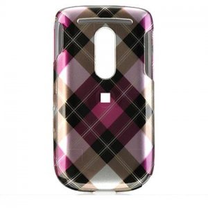 Hard Plastic Design Cover Case for HTC Dash 3G - Hot Pink Diagonal Check