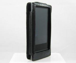 Full View Leather Cover Case for Samsung P3 - Black