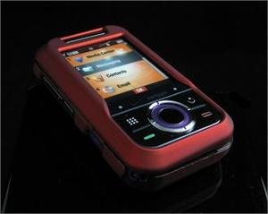 Hard Plastic Rubber Feel Cover Case for Motorola Rival A455 (Verizon) - Red