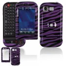 Hard Plastic Design Cover Case for LG Tritan AX840 - Purple / Black Zebra