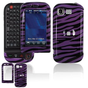 Hard Plastic Design Cover Case for LG Tritan AX840 - Purple / Black Zebra