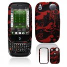 Hard Plastic Design Shield Cover Case for Palm Pre - Red / Black Floral