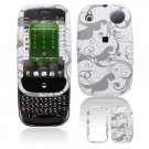 Hard Plastic Design Shield Cover Case for Palm Pre - Gray / White Floral