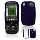 Hard Plastic Design Shield Cover Case for Palm Pre - Blue / Black Polka Dots