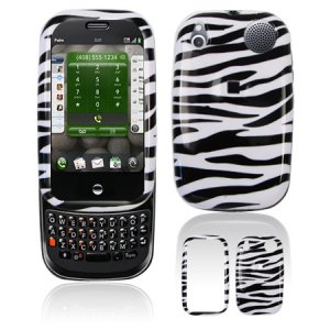 Hard Plastic Design Shield Cover Case for Palm Pre - Black / White Zebra