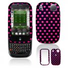 Hard Plastic Design Shield Cover Case for Palm Pre - Hot Pink / Black Polka Dots