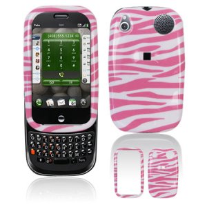 Hard Plastic Design Shield Cover Case for Palm Pre - Pink / White Zebra