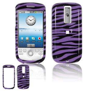 Hard Plastic Design Cover Case for HTC G2 Mytouch - Purple / Black Zebra