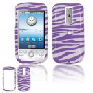 Hard Plastic Design Cover Case for HTC G2 Mytouch - Purple / White Zebra