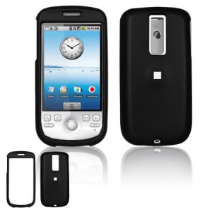 Hard Plastic Rubber Feel Cover Case for HTC G2 Mytouch - Black