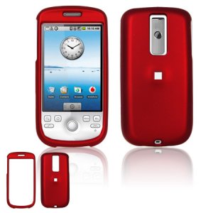 Hard Plastic Rubber Feel Cover Case for HTC G2 Mytouch - Red