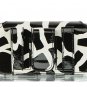 Horizontal Leather Safari Pouch Case Cover for LG enV3 VX9200 - Black / White Giraffe #2