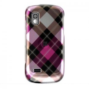 Hard Plastic Design Cover Case for Samsung Solstice (AT&T) - Hot Pink Diagonal Check