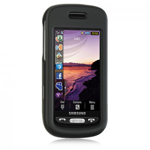 Hard Plastic Rubber Feel Case for Samsung Solstice (AT&T) - Black