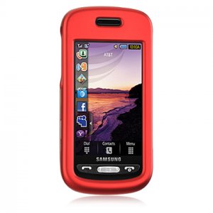 Hard Plastic Rubber Feel Case for Samsung Solstice (AT&T) - Red