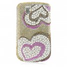 Hard Plastic Bling Design Cover Case for BlackBerry Tour 9600/9630 - Heart