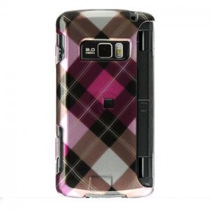Hard Plastic Design Cover Case for LG enV3 VX9200 (Verizon) - Diagonal Hot Pink Check