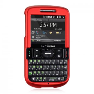 Hard Plastic Rubber Feel Case for HTC Ozone XV6175 - Red