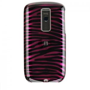 Hard Plastic Design Cover Case for HTC G2 Mytouch - Plum / Black Zebra