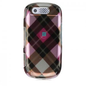 Hard Plastic Design Cover Case for Samsung Highlight T749 - Hot Pink Diagonal Check